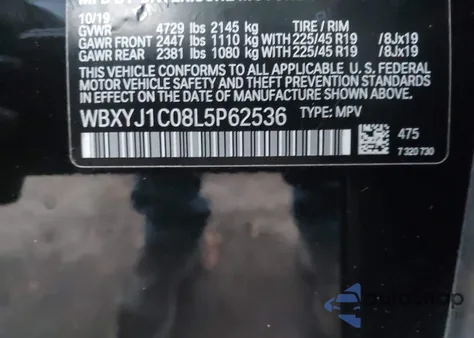 2020 BMW X2 xDrive28I from USA, damaged, VIN WBXYJ1C08L5P62536